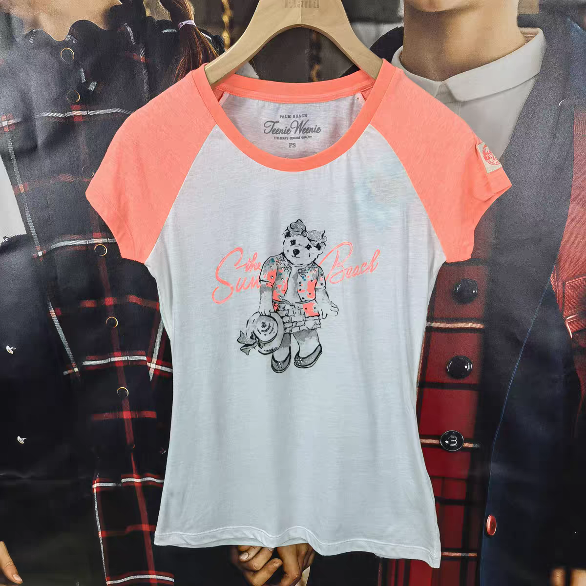 TeenieWeenie 小熊 成人(大童可穿)女子两色熊logo纯棉 短袖T恤