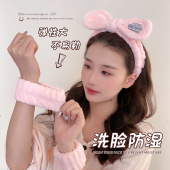 洗脸专用发箍可爱头箍发带女新款 毛绒束发带洗漱防湿护腕 洋气时尚