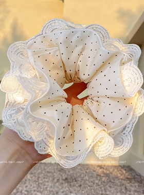 波点大肠发圈女高级感2025新款超大洋气时尚扎头头绳头花头饰发饰