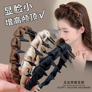 咖色高颅顶绝美发箍女款带齿蓬松头箍2025新款高级感日常外戴发卡