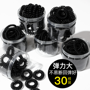 黑色电话线发圈女粗头绳女生夏季 扎头发皮筋简约无痕发绳网红头饰