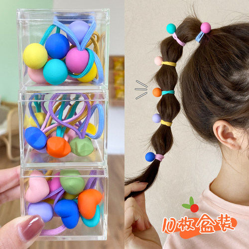 皮筋女扎头头绳夏天彩色发绳发圈