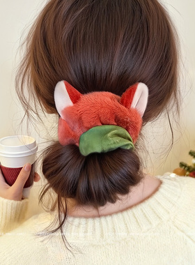 疯狂动物城朱迪尼克毛绒大肠发圈头绳女2025新款发绳皮筋头饰发饰