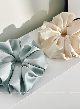 法式缎面森系大肠发圈女高级感洋气时尚发饰丸子头扎头发真丝头绳