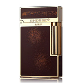 法国ghorse正品 礼品 纯黄铜朗声打火机男防风超薄神骏充气创意个性