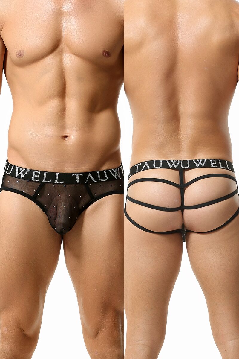 男士三角裤叉内裤紧身舒适潮低腰贴身网纱透气半透明弹力裤头