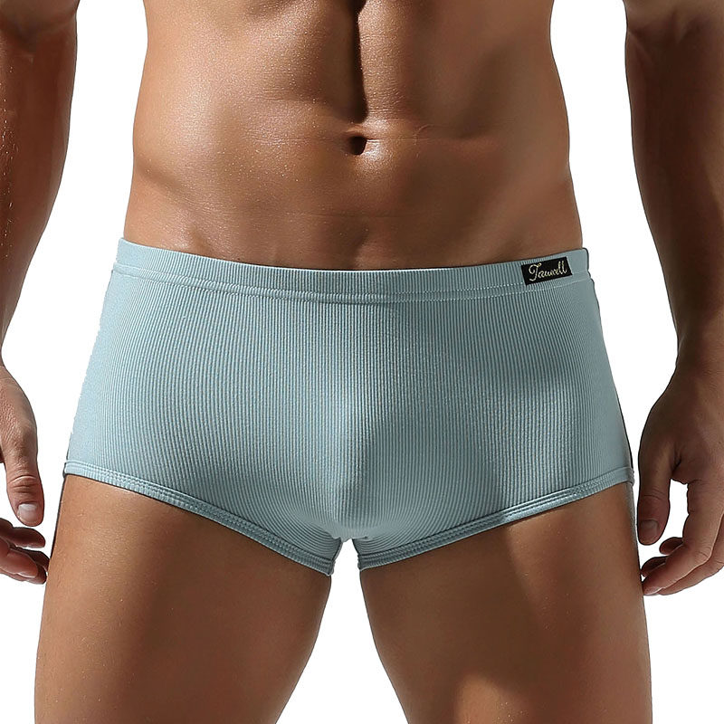 男士内裤 人造丝螺纹高弹力纯色底裤修身贴身透气时尚,女士内衣/男士内衣/家居服,男平角内裤,淘宝优惠券,粉丝福利购,淘宝优惠卷