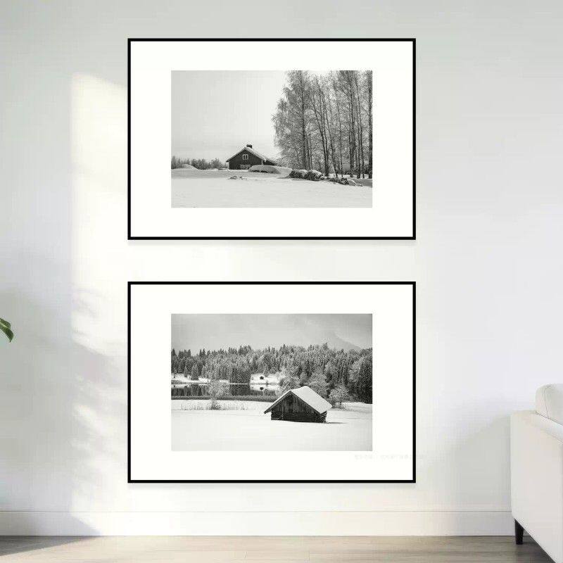 客厅装饰画现代简约黑白风格风景挂画办公室卧室床头玄关过道壁画