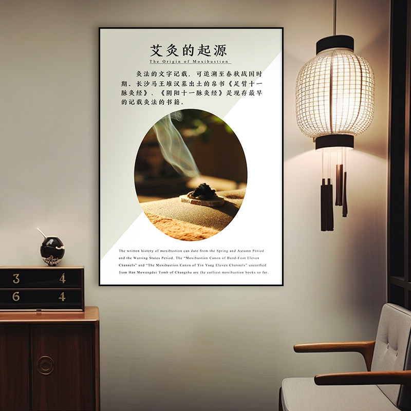 定做中医养生馆广告挂图艾灸针灸推拿馆背景墙装饰中医文化墙挂画