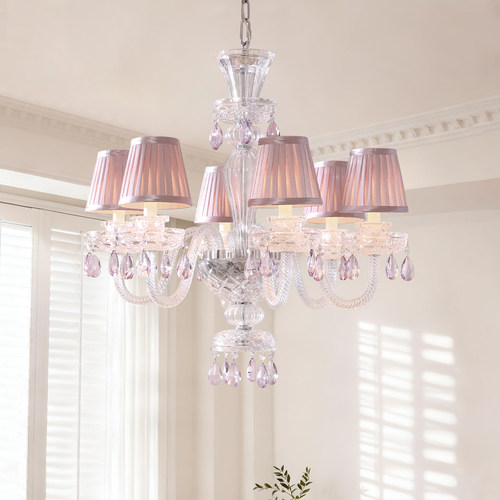 法式奶油风主卧室房间水晶吊灯