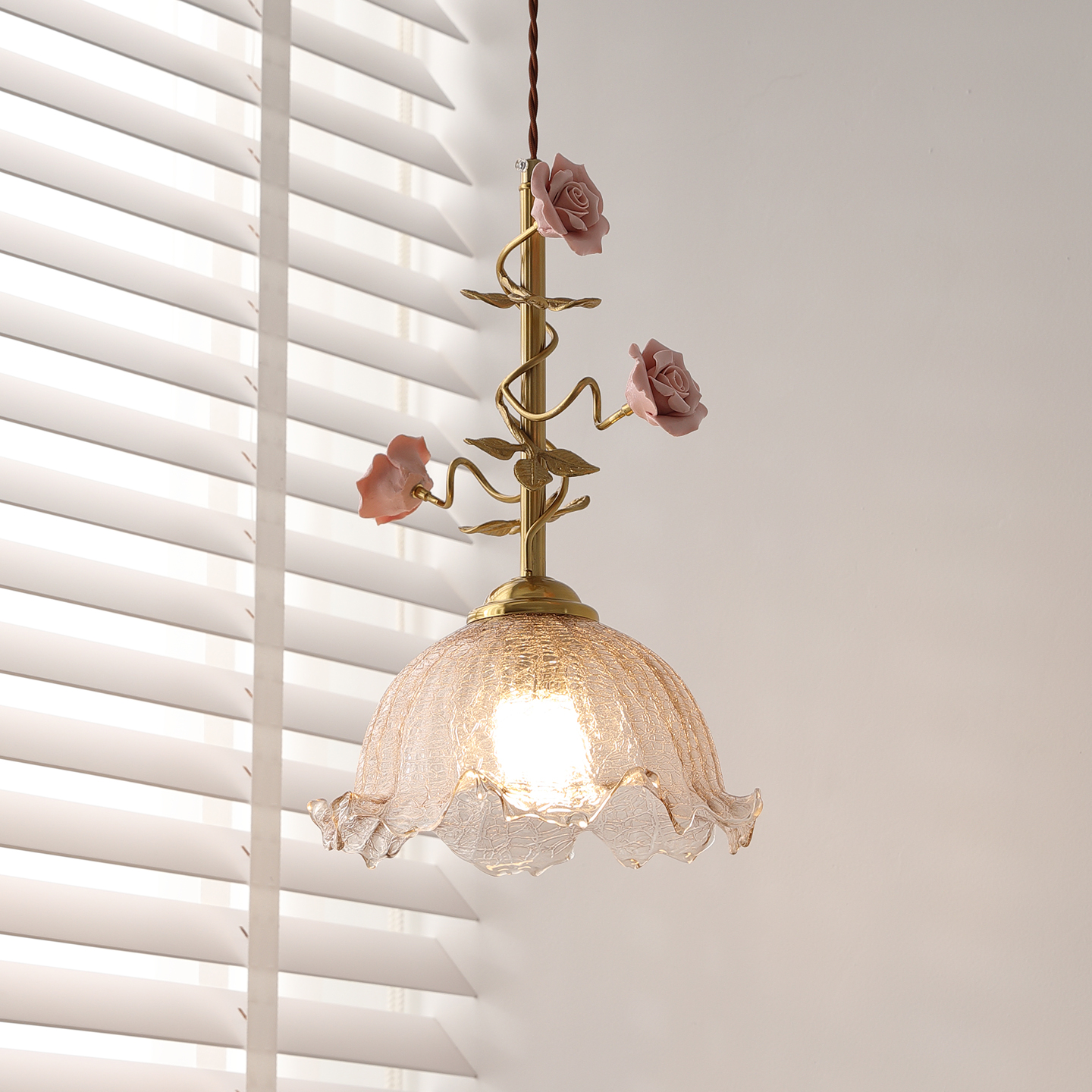 法式田园床头吊灯高级感氛围装饰吊灯中古风创意玄关过道吊线灯具