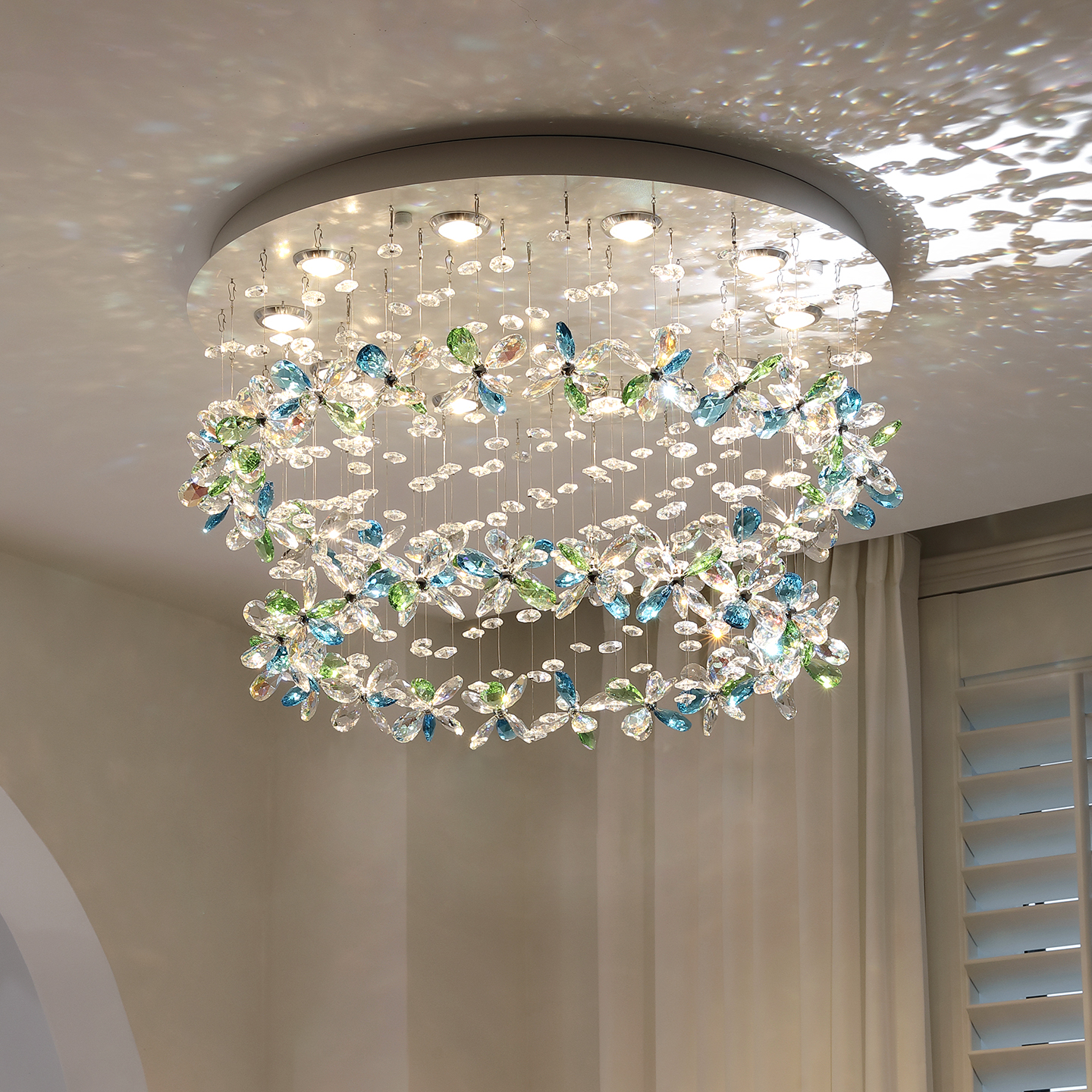 客厅水晶灯法式中古轻奢吸顶灯具