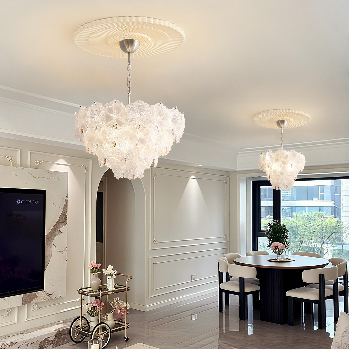 法式中古风卧室吊灯轻奢奶油风主卧室房间灯网红大气现代餐厅灯具