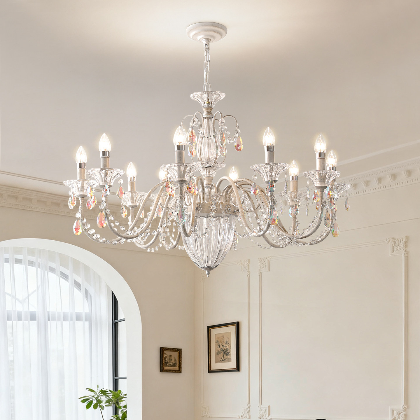 法式轻奢水晶客厅灯奶油风卧室灯