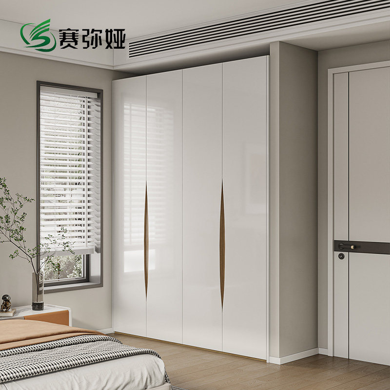 平开门现代简约四六门烤漆柜子家用卧室轻奢网红一门到顶衣橱衣柜