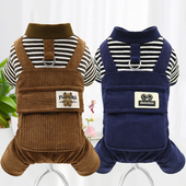 狗狗春秋冬衣服泰迪比熊猫咪背带衣立体贴标装 饰针织宠物四脚衣