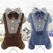 泰迪贵宾狗服饰四脚衣 灯芯绒毛呢狗狗秋冬新款 新款 宠物衣服