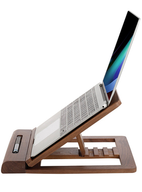 笔记本电脑支架实木支撑mcbook增高散热桌面上托架子木质可折叠通用型