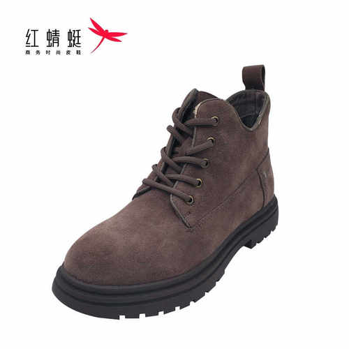 红蜻蜓英伦风厚底马丁靴