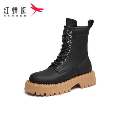 红蜻蜓复古英伦风马丁靴