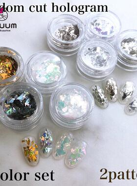 日本ANNUUM安纽美甲亮片爆闪超薄极光多色不规则贴片法式碎片素材