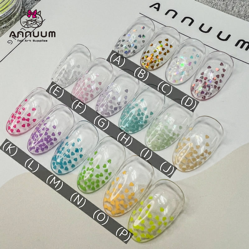 安纽美甲配饰日式爱心闪片贴片