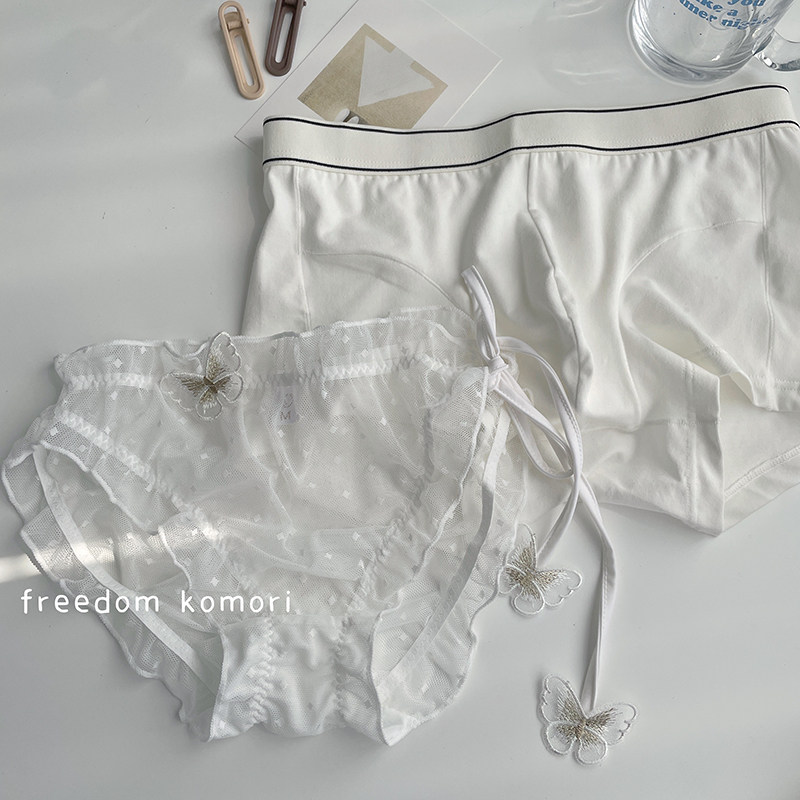 There are always people who are attentive, there are always people who are romantic couple underwear, one man and one woman with a lace lace tie for men pure cotton