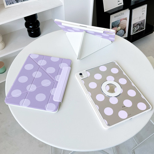 【3+Y折磁吸拆分】日韩波点适用ipadair8保护套第11代oppo5少女13带笔槽华为matepad11.5s壳小米平板8pro12.2