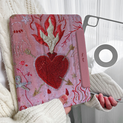 【圆环磁吸x双面夹】ipadpro11保护套适用华为平板matepad11.5s透明air12防弯6带笔槽苹果10爱心9艺术壳mini7