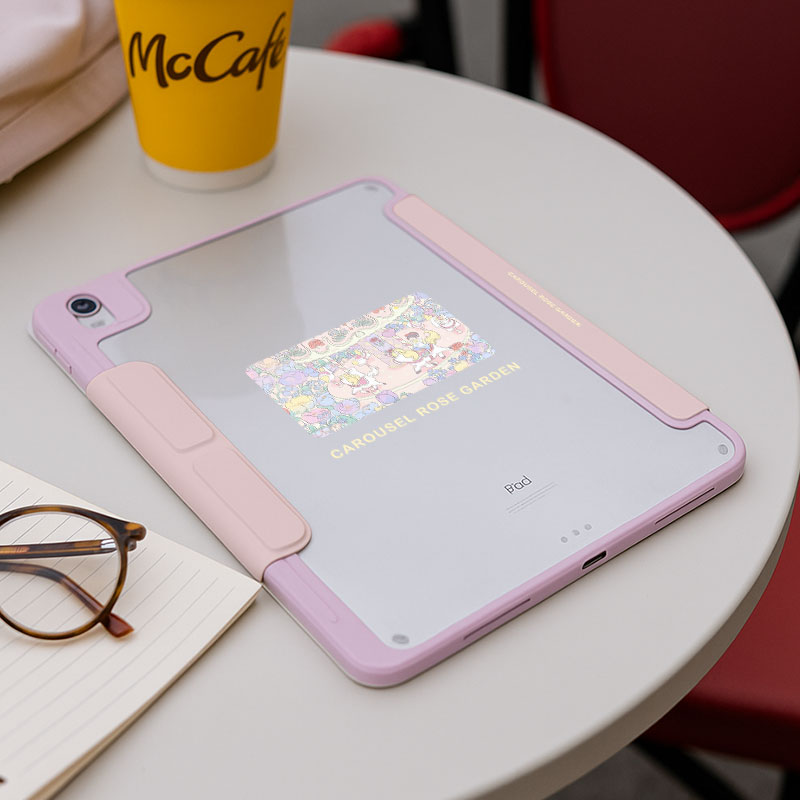 【3+y折百变搭扣】原创旋转木马适用华为matepad11.5s第11代ipadair7保护套女iqoo壳vivo小米平板8带笔槽oppo