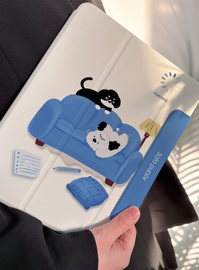 【可拆分x磁吸新款】2024pro11带笔槽搭扣ipadair6保护套5小狗4可爱matepad11.5s蓝白色se卡通壳10好看13寸9