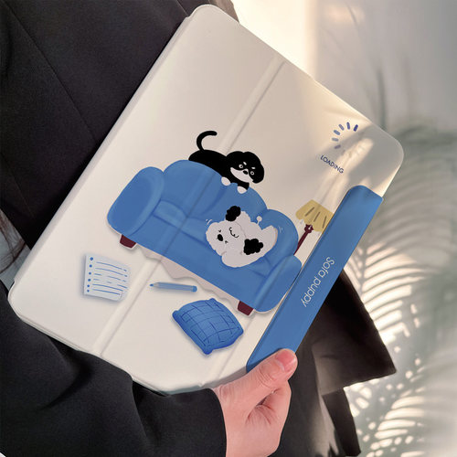 【可拆分x磁吸新款】2024pro11带笔槽搭扣ipadair6保护套5小狗4可爱matepad11.5s蓝白色se卡通壳10好看13寸9