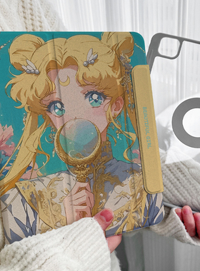 【圆环磁吸x双面夹】美少女适用ipad保护套透明pro11/12.9苹果平板matepad11/11.5全包10带笔槽air5/4壳mini6