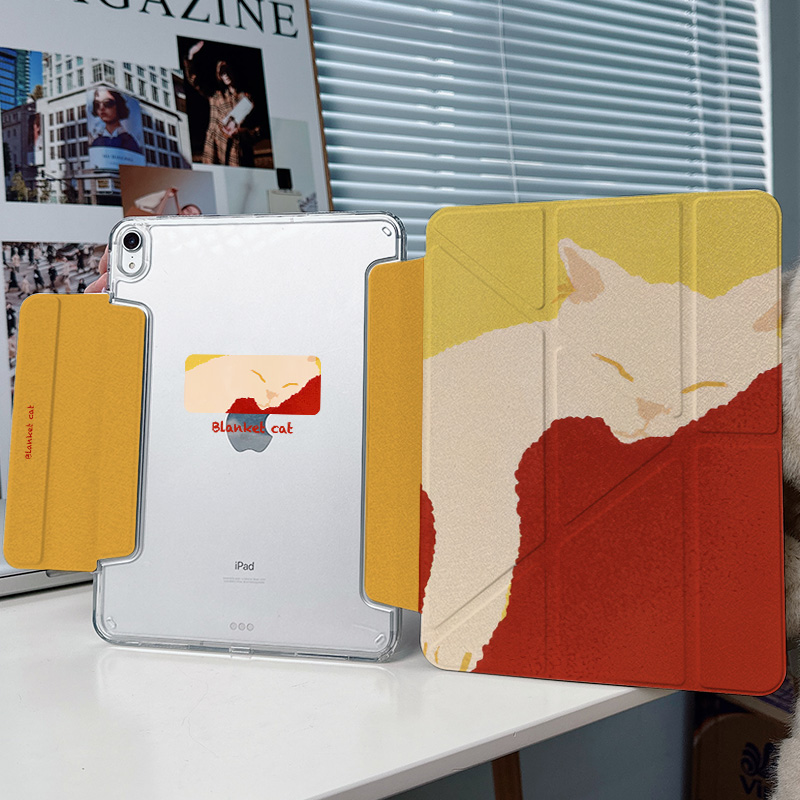 【3+y折x兼容笔套】带笔槽ipadair6保护套适用苹果小米华为matepad11.5s猫咪pro11透明防摔12.2简约硬壳mini7