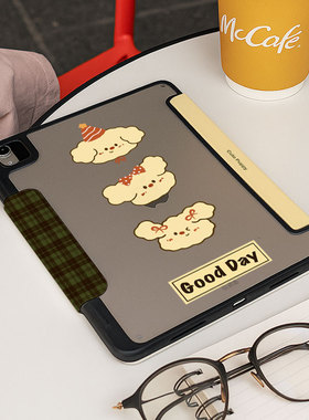 【3+y折带搭扣】复古小狗pro11适用ipadair7保护套第11代小米平板8壳oppo5黑色vivo4华为matepad11.5s无笔槽6