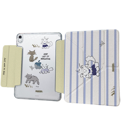 【搭扣x条纹小狗】2024新款pro11适用苹果平板ipadair6保护套5无笔槽matepad11.5s华为13寸10.9硬壳3miniy折2