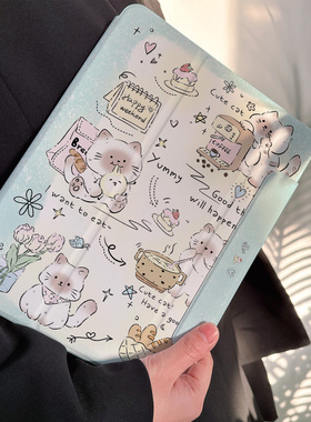 【圆环磁吸x可拆分】新款2024pro11带笔槽搭扣ipadair6保护套5猫咪4可爱matepad11.5s蓝色se壳10高颜值13寸9