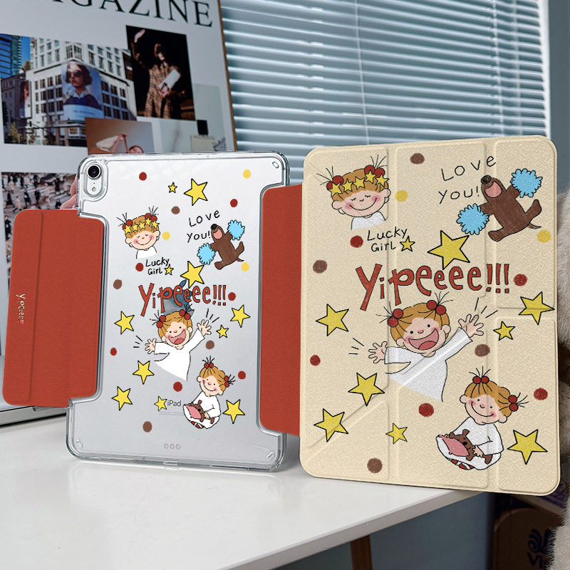 【3+y折x带笔槽】女孩ipadair6保护套带笔槽pro11可拆分11.5s防弯matepad12.2透明13壳mini适用小米平板7可爱