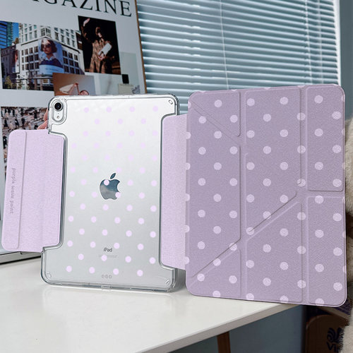 【无笔槽x带搭扣】ipadair6保护套适用苹果平板2024pro11透明华为matepad11.5s/10.8紫色3+y折2波点mini壳5/4