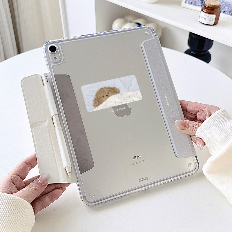 【3+y折x无笔槽拆分】ipadair7保护套适用苹果华为小米平板6透明matepad11.5s狗12.2第11代折叠pro11壳ins风5