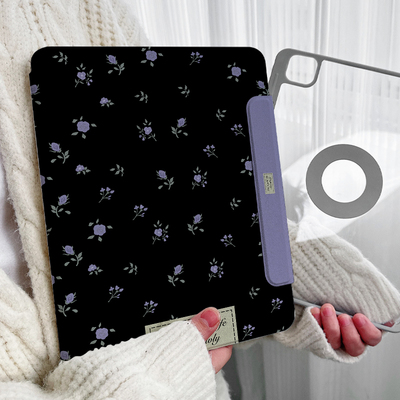 【圆环磁吸x可拆分】三折式碎花ipadair7保护套透明适用华为matepadpro12.6/10.8小米平板6s防弯12.4壳第11代