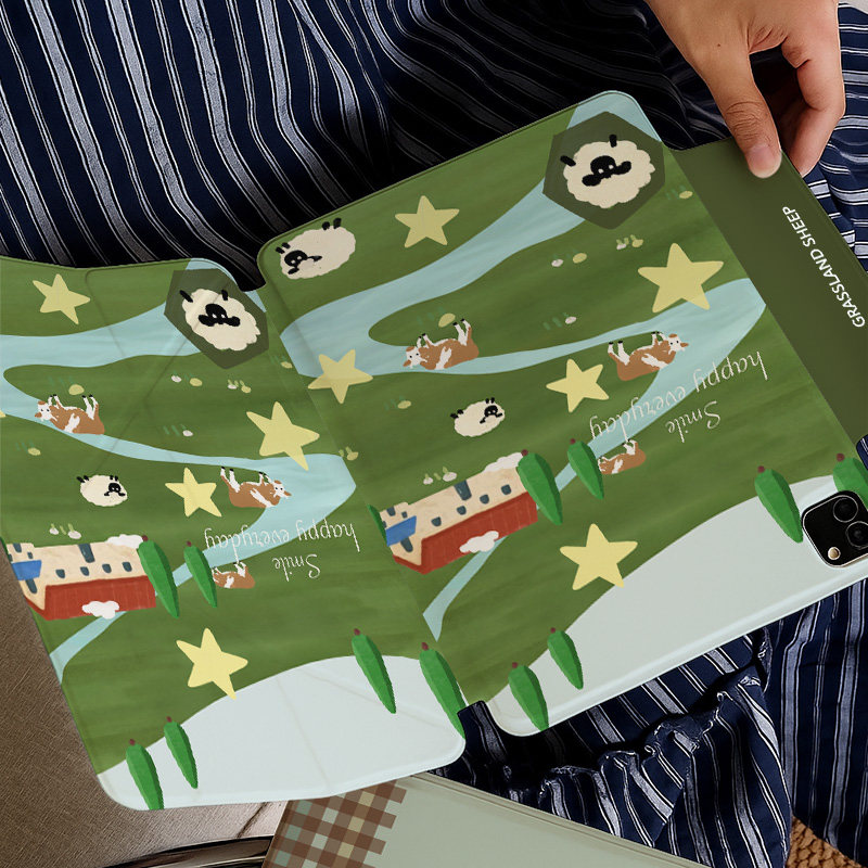 【3+y折无笔槽搭扣】小米平板8卡通羊ipadair7保护套硅胶第11代适用华为matepad11.5s荣耀iqoo防摔vivo软壳12