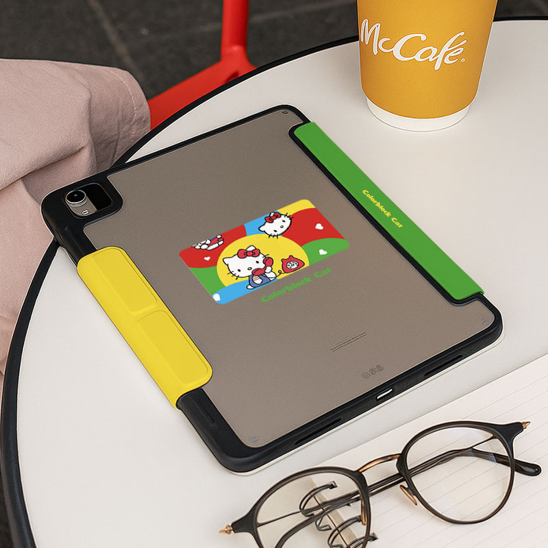 【3+y折百变带搭扣】色块kt带笔槽ipadair7保护套华为matepad11.5适用6一加ivivo5透明oppo4小米平板8pro壳13