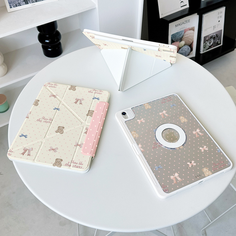 【Y折磁吸拆分x带笔槽】适用华为matepad12.2寸小米平板8pro苹果ipadair7保护套13壳iqoo熊vivo2可爱一加oppo