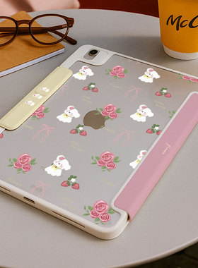 【3+y折百变搭扣】可爱适用小米平板8第11代ipadair7保护套12.1oppo5小狗vivo4带笔槽华为matepad11.5s壳黄色