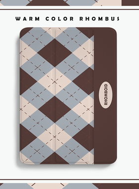 ipadair4保护壳带笔槽棋盘格mini6创意pro11寸防摔2021第九代硅胶苹果八防弯2三折5全包3书本式9平板8保护套