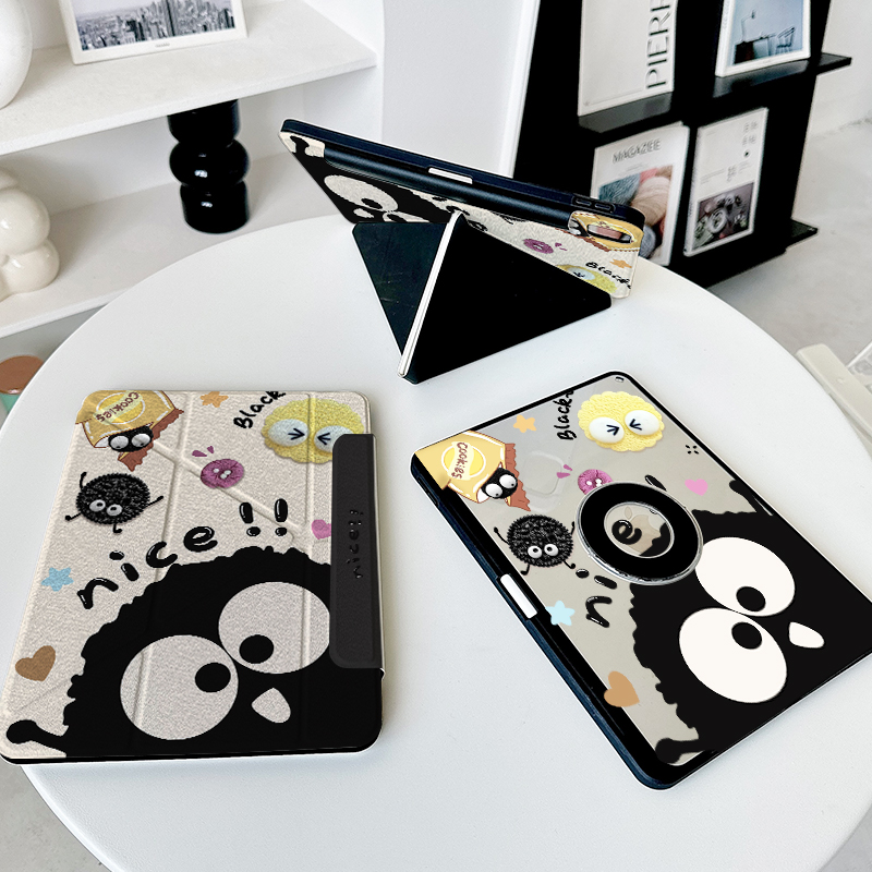 【3+Y折磁吸拆分】黑煤球适用华为matepad12.2寸2025pro苹果ipadair7保护套6透明13.2壳13卡通11小米平板11.2