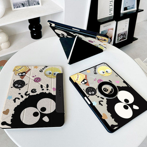 【3+Y折磁吸拆分】黑煤球适用华为matepad12.2寸2025pro苹果ipadair7保护套6透明13.2壳13卡通11小米平板11.2