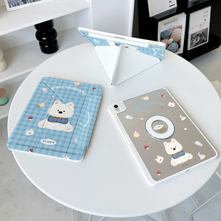 ipadair7保护套适用苹果12.2华为matepad11.5s透明pro11代带笔槽小米平板6壳13.2 y折磁吸拆分x西高地狗