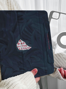 【圆环磁吸x冷淡ing风】蓝色ipadpro11保护套适用华为平板matepad11.5s透明air6防弯12苹果10壳2mini7双面夹4